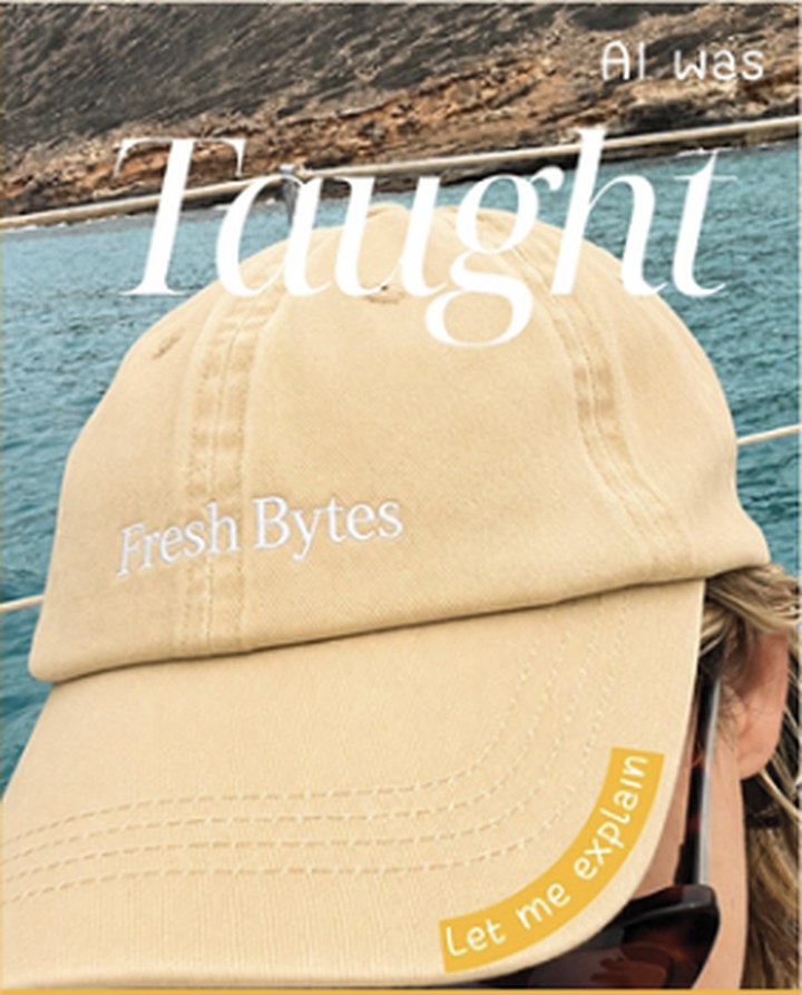 AI was taught — Fresh Bytes cap by the water